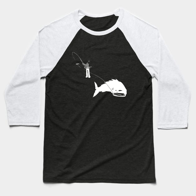 fishing Baseball T-Shirt by massimobianchi